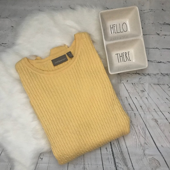 croft & barrow Sweaters - Croft & Barrow Yellow Cable Knit Sweater Size M